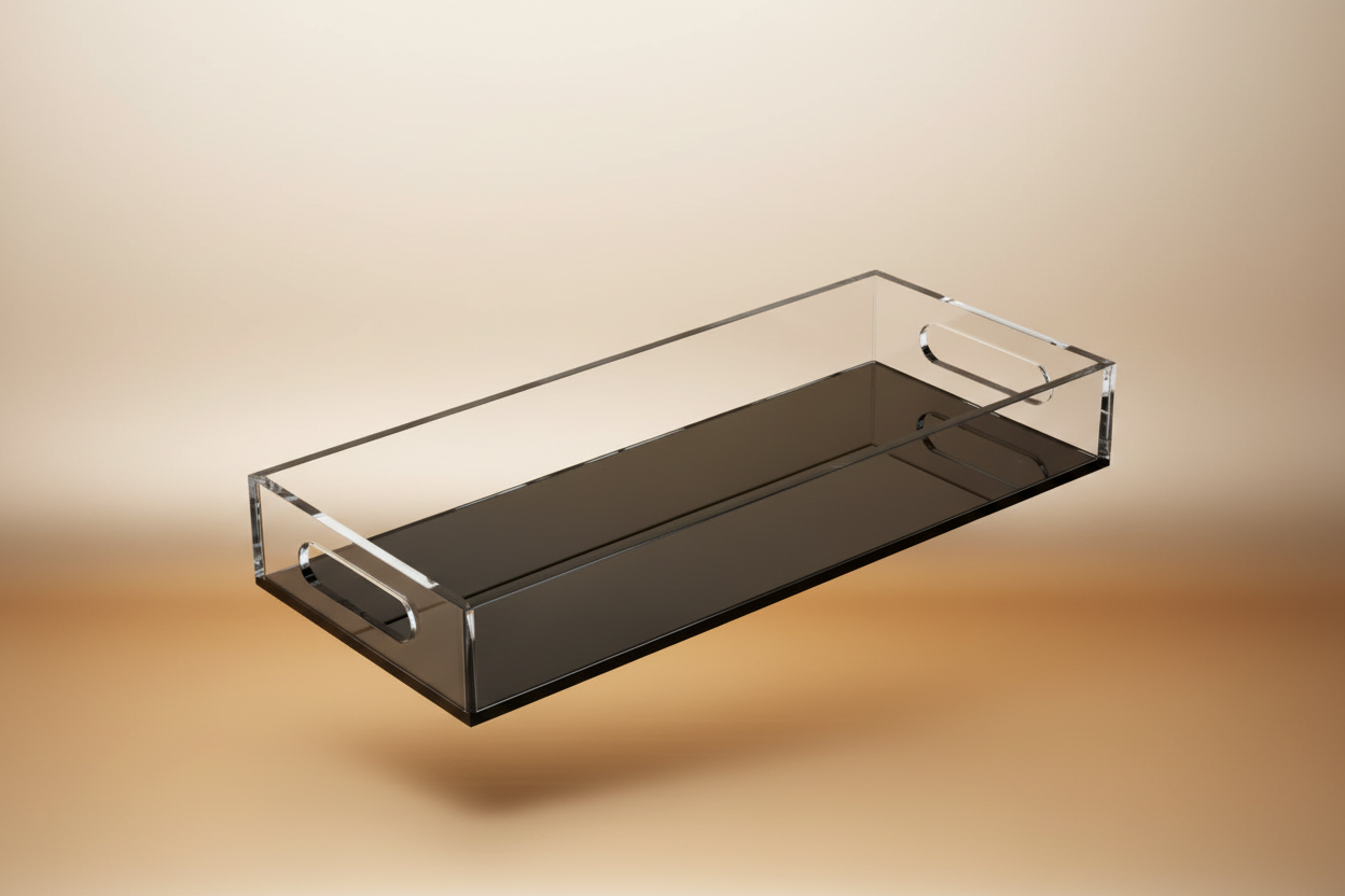 Glass Look Tray Clean Background
