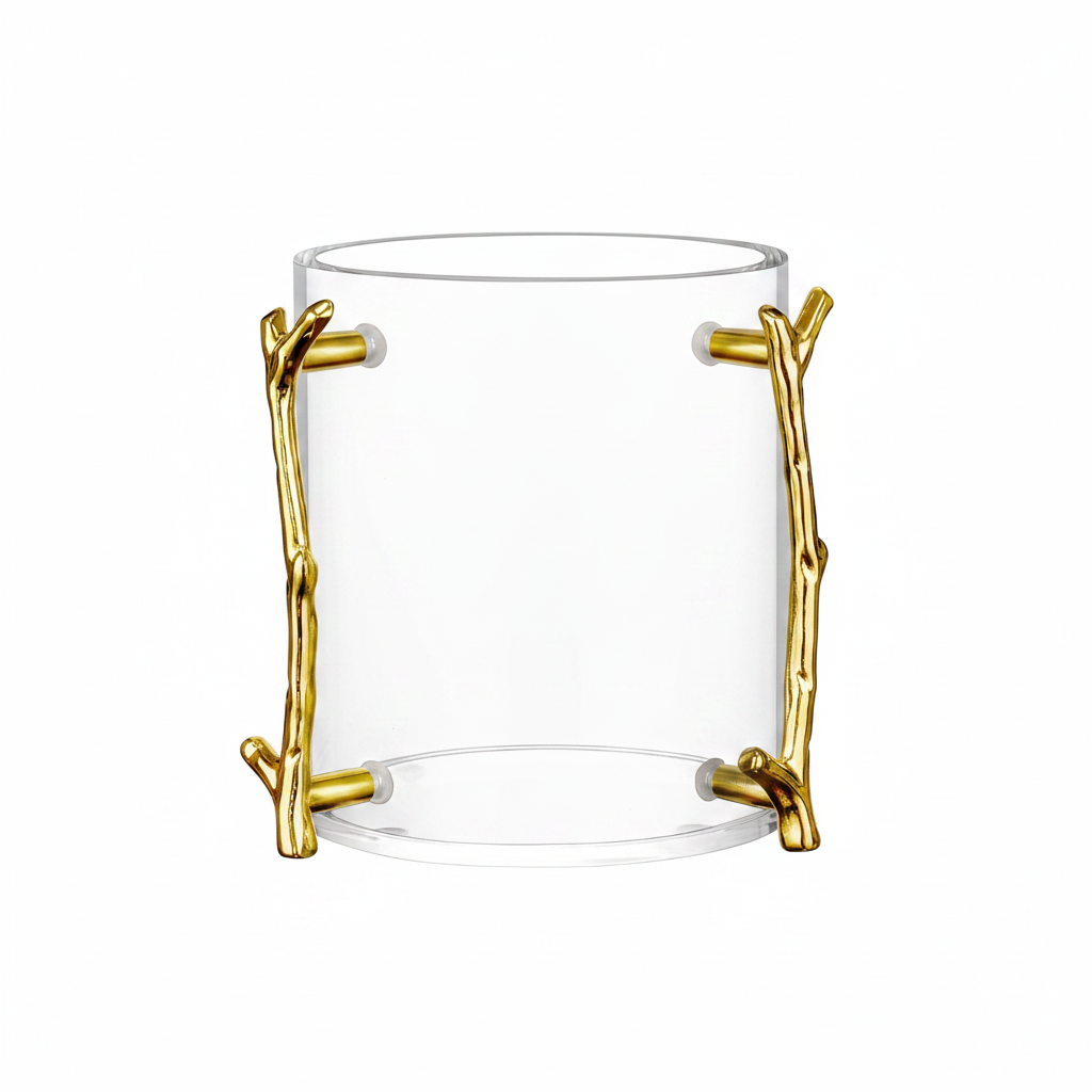 Jewish ritual washing cup with bronze tree branch style handles